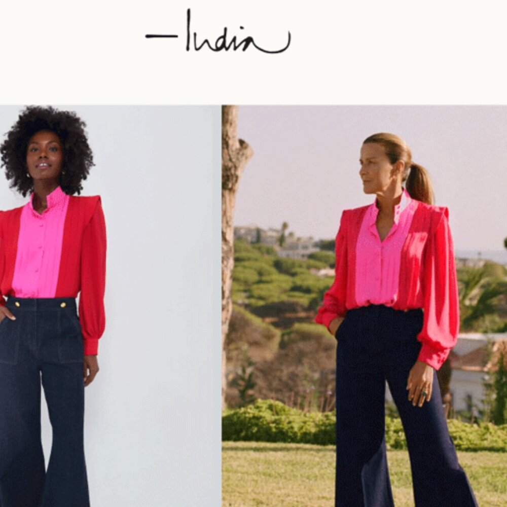 Tuckernuck: Inida Hicks x Tuckernuck Red & Hot Bink Grove-style blouse